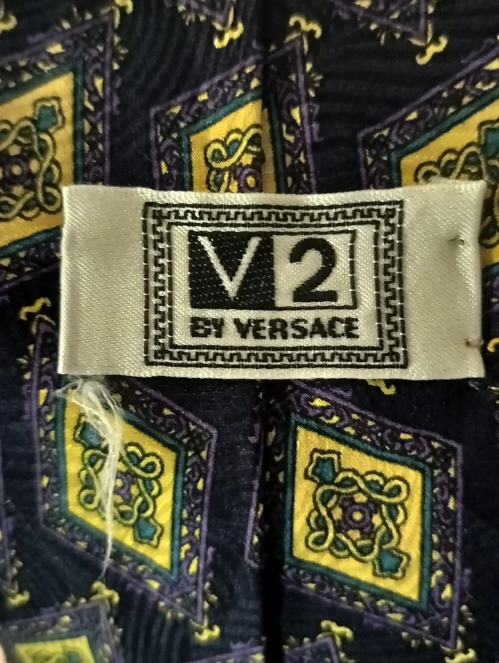 Versace Purple and Gold Diamond Medallion Tie